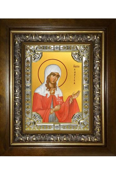 Икона Лариса Готфская, 18x24 см, со стразами, в деревянном киоте, арт вк-1379