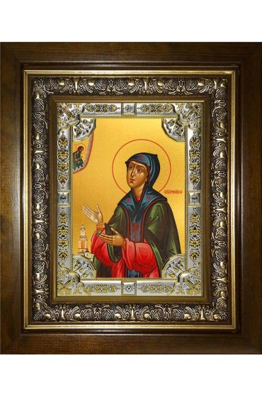 Икона Евфросиния Суздальская, 18x24 см, со стразами, в деревянном киоте, арт вк-1404