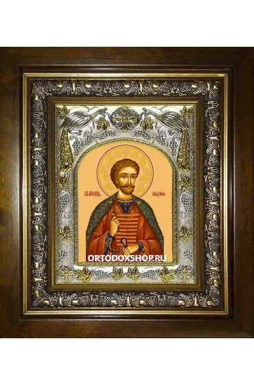 Икона Бидзина мученик, 14x18 см, в деревянном киоте 20х24 см, арт вк-1489