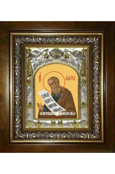 Икона Амос пророк, 14x18 см, в деревянном киоте 20х24 см, арт вк-1505