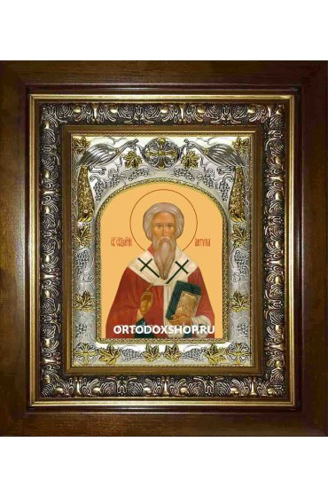 Икона Антипа Пергамский, 14x18 см, в деревянном киоте 20х24 см, арт вк-1516