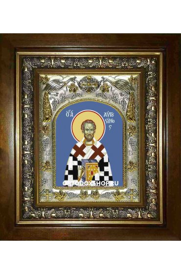Икона Августин блаженный, 14x18 см, в деревянном киоте 20х24 см, арт вк-1523
