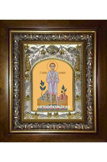 Икона Гавриил Белостокский, 14x18 см, в деревянном киоте 20х24 см, арт вк-1534