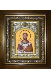 Икона Августин блаженный, 14x18 см, в деревянном киоте 20х24 см, арт вк-1537