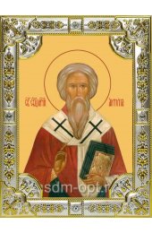 Икона Антипа Пергамский серебро 18 х 24 со стразами, арт вк-1574