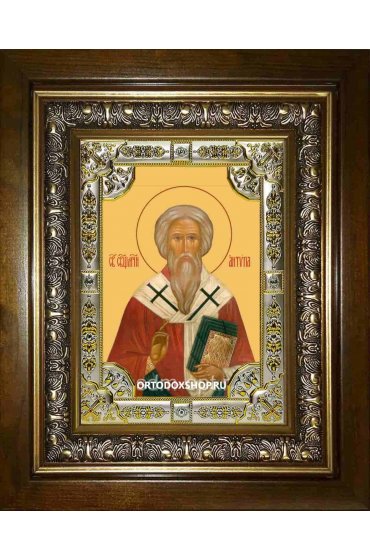 Икона Антипа Пергамский, 18x24 см, со стразами, в деревянном киоте, арт вк-1631