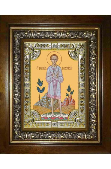 Икона Гавриил Белостокский, 18x24 см, со стразами, в деревянном киоте, арт вк-1648
