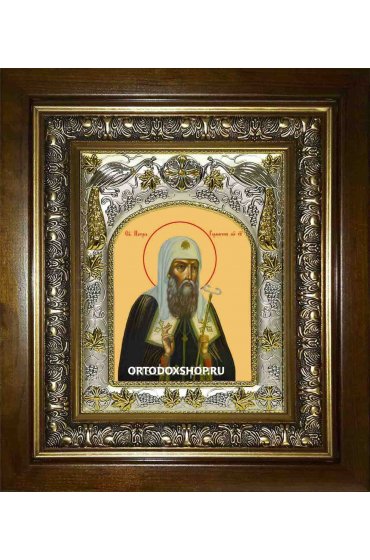 Икона Ермоген Московский, 14x18 см, в деревянном киоте 20х24 см, арт вк-1766