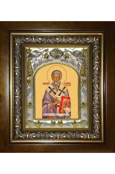 Икона Геннадий Новгородский, 14x18 см, в деревянном киоте 20х24 см, арт вк-1795
