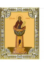 Икона Даниил Столпник серебро 18 х 24 со стразами, арт вк-1809