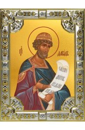Икона Давид царь и пророк серебро 18 х 24 со стразами, арт вк-1815