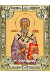 Икона Геннадий Новгородский серебро 18 х 24 со стразами, арт вк-1859