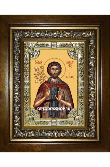 Икона Евфросин Палестинский, 18x24 см, со стразами, в деревянном киоте, арт вк-1878
