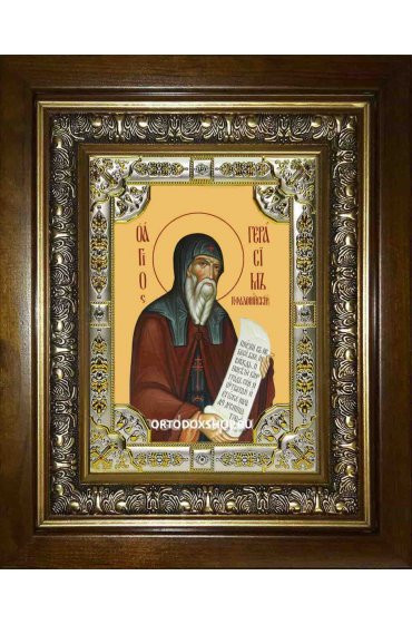 Икона Герасим Кефалонский, 18x24 см, со стразами, в деревянном киоте, арт вк-1887