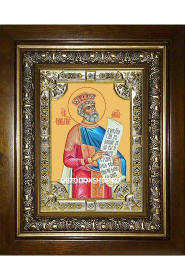 Икона Давид царь и пророк, 18x24 см, со стразами, в деревянном киоте, арт вк-1913
