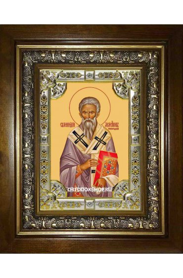 Икона Геннадий Новгородский, 18x24 см, со стразами, в деревянном киоте, арт вк-1921