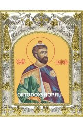 Икона Моисей пророк 14x18 в серебряном окладе, арт вк-1947