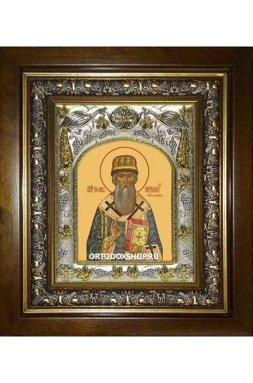 Икона Иов Московский, 14x18 см, в деревянном киоте 20х24 см, арт вк-1996