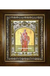 Икона Ириней Лионский, 14x18 см, в деревянном киоте 20х24 см, арт вк-2000
