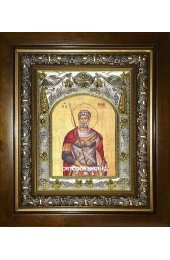 Икона Мина Котуанский, 14x18 см, в деревянном киоте 20х24 см, арт вк-2006