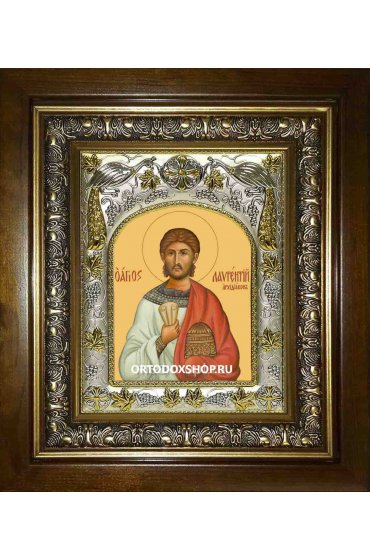 Икона Лаврентий Римский, 14x18 см, в деревянном киоте 20х24 см, арт вк-2043