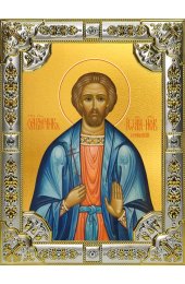 Икона Иоанн Сочавский серебро 18 х 24 со стразами, арт вк-2097