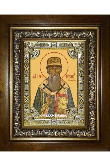 Икона Иов Московский, 18x24 см, со стразами, в деревянном киоте, арт вк-2142