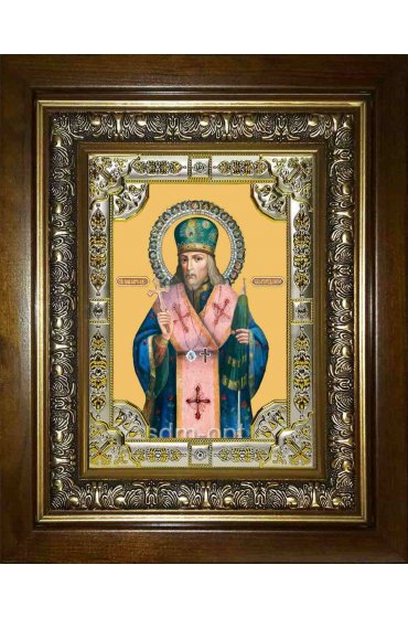 Икона Иоасаф Белгородский, 18x24 см, со стразами, в деревянном киоте, арт вк-2145