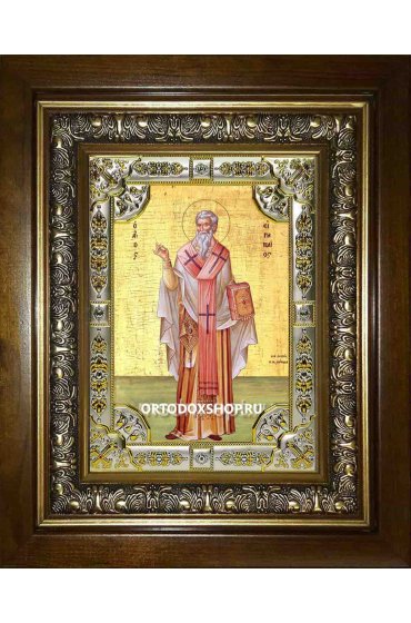 Икона Ириней Лионский, 18x24 см, со стразами, в деревянном киоте, арт вк-2146