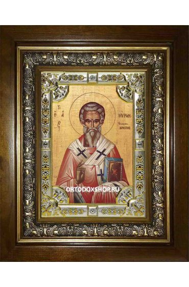 Икона Мирон Критский, 18x24 см, со стразами, в деревянном киоте, арт вк-2147