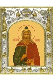 Икона Филарет Милостивый 14x18 в серебряном окладе, арт вк-2234