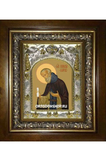 Икона Нил Сорский, 14x18 см, в деревянном киоте 20х24 см, арт вк-2289