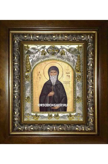 Икона Патапий Египетский, 14x18 см, в деревянном киоте 20х24 см, арт вк-2290