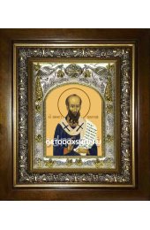 Икона Нифонт Кипрский, 14x18 см, в деревянном киоте 20х24 см, арт вк-2298