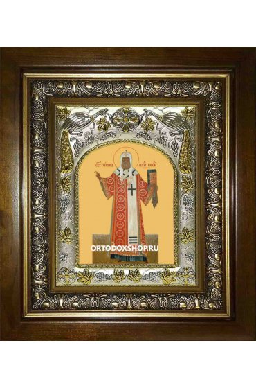 Икона Тихон Московский, 14x18 см, в деревянном киоте 20х24 см, арт вк-2299