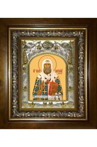 Икона Тихон Московский, 14x18 см, в деревянном киоте 20х24 см, арт вк-2315