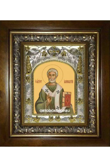 Икона Януарий священномученик, 14x18 см, в деревянном киоте 20х24 см, арт вк-2342