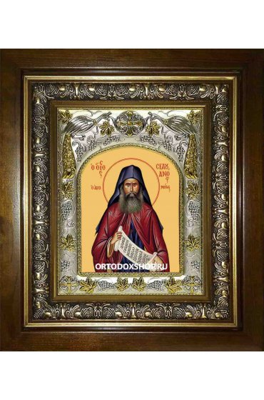 Икона Силуан Афонский, 14x18 см, в деревянном киоте 20х24 см, арт вк-2348