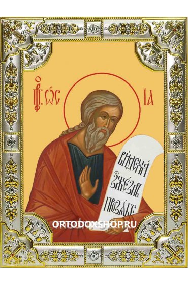 Икона Осия пророк серебро 18 х 24 со стразами, арт вк-2403