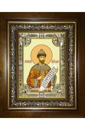 Икона Николай Романов, 18x24 см, со стразами, в деревянном киоте, арт вк-2452