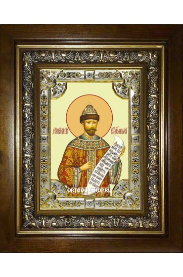 Икона Николай Романов, 18x24 см, со стразами, в деревянном киоте, арт вк-2452