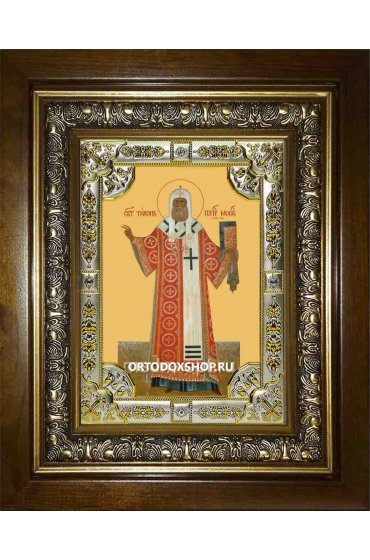 Икона Тихон Московский, 18x24 см, со стразами, в деревянном киоте, арт вк-2455