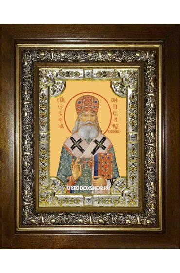 Икона Серафим Богучарский, 18x24 см, со стразами, в деревянном киоте, арт вк-2494