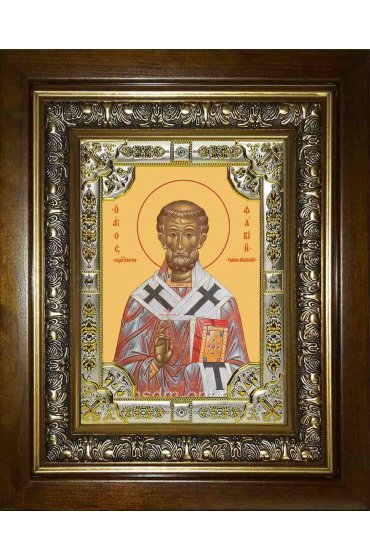 Икона Фавий папа Римский, 18x24 см, со стразами, в деревянном киоте, арт вк-2496
