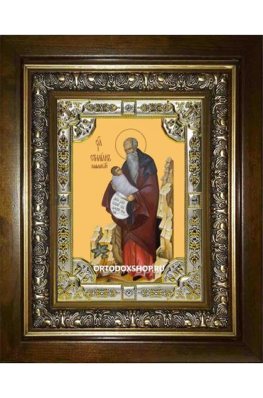 Икона Стилиан преподобный, 18x24 см, со стразами, в деревянном киоте, арт вк-2497