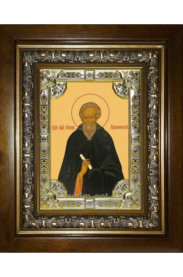 Икона Никон Радонежский, 18x24 см, со стразами, в деревянном киоте, арт вк-2502
