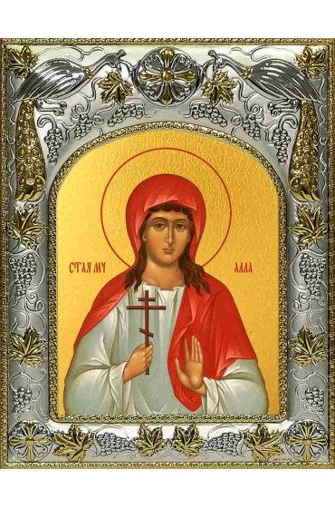 Икона Алла Готфская 14x18 в серебряном окладе, арт вк-2554