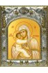 Икона Божьей Матери Жировицкая 14x18 в серебряном окладе, арт вк-2669