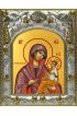 Икона Божьей Матери Грузинская 14x18 в серебряном окладе, арт вк-2722