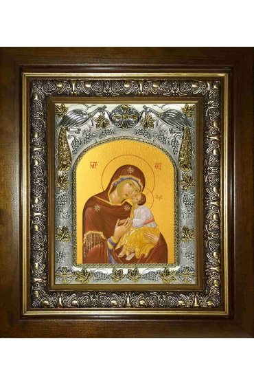 Икона Божья Матерь Влахернская, 14x18 см, в деревянном киоте 20х24 см, арт вк-2738